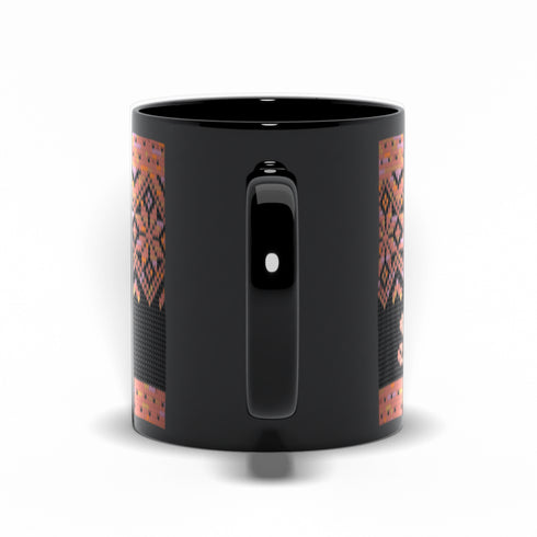 Black Snowflake Handpainted Yarn Mug